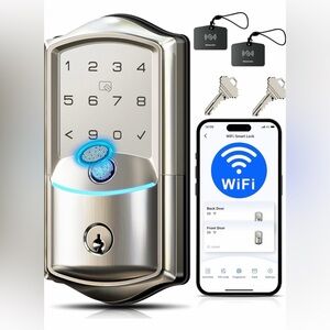 Smart WiFi Door Lock with Keypad and Fingerprint Access